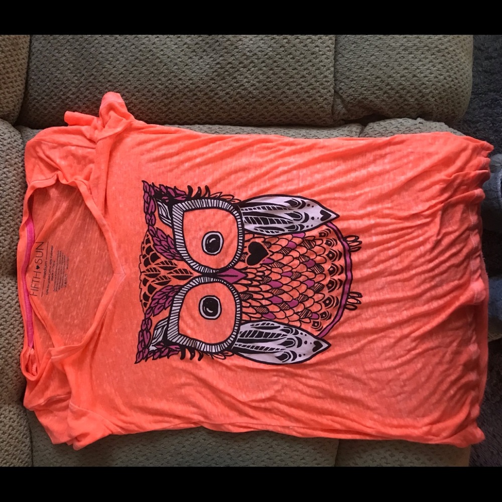 Neon orange owl shirt